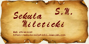 Sekula Mileticki vizit kartica